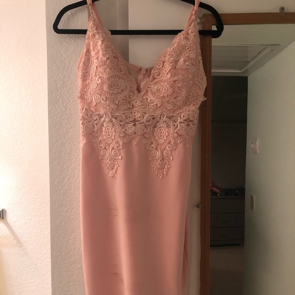 Blush lace dress